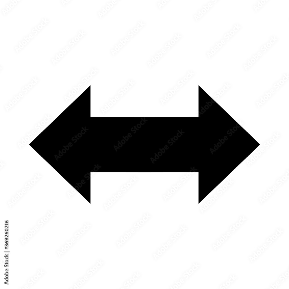 Poster 2 side arrow icon vector. double arrow icon
