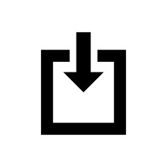 Download file, import icon. Arrow down sign. Save icon