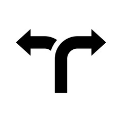 Two arrows pointing in different directions. Choice the way concept. Vector illustration