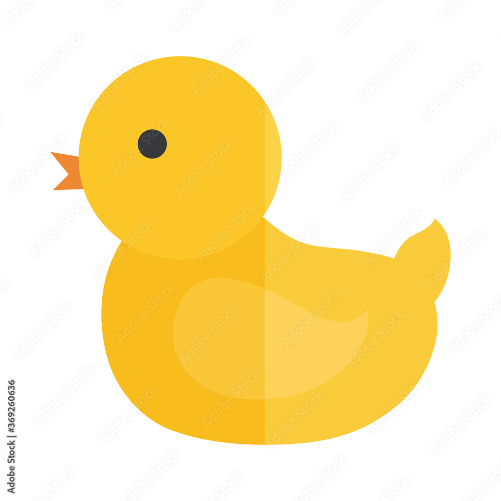 Canvas Prints cartoon rubber duck toy object for small children to play, flat style icon