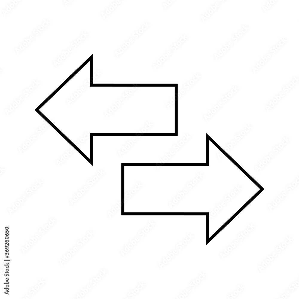 Poster left and right arrows vector icon. exchange icon. switch arrows. transfer symbol