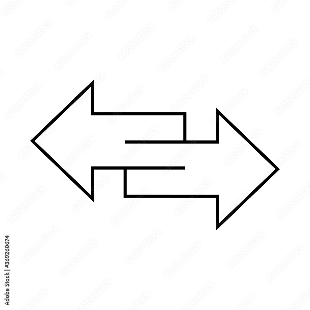 Poster left and right arrows vector icon. exchange icon. switch arrows. transfer symbol