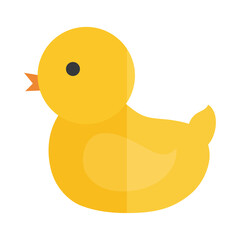 cartoon rubber duck toy object for small children to play, flat style icon