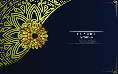 Luxury gold mandala ornate background for wedding invitation, book cover