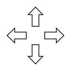 Diagonal enlarge black arrow icon. Expand, full screen, maximize, navigation icon