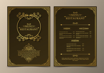 Menu Layout with ornamental Elements.