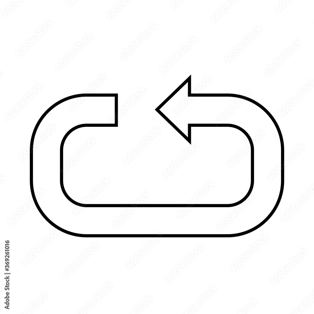 Poster reload arrow vector icon. repeat icon. do something again. restar icon