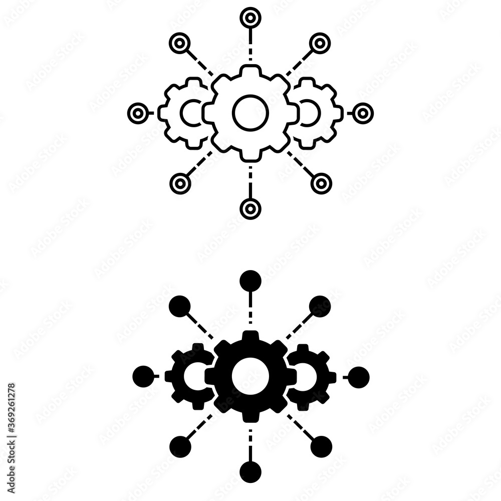 Poster software integration icon vector set, test automation illustration sign collection.