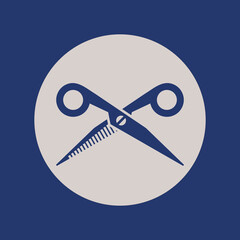 Barber Scissors icon isolated. Vector illustration. 