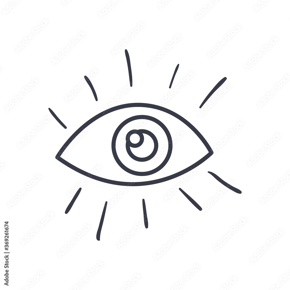Poster eye line style icon vector design