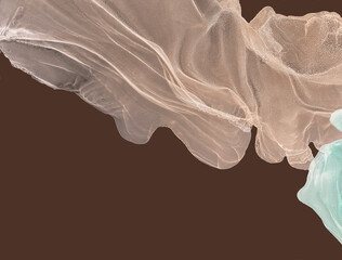 Ink, paint, abstract. Promo website banner, hero section with space for your text. Soft muted colors abstract painting сloseup background. Textured paint stains. High quality details. Alcohol ink art