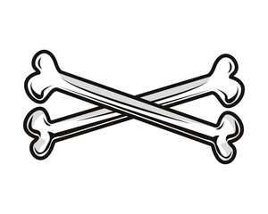 bone skeleton crossed tattoo isolated icon