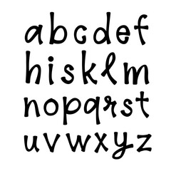 Hand drawn font isolated on white background.