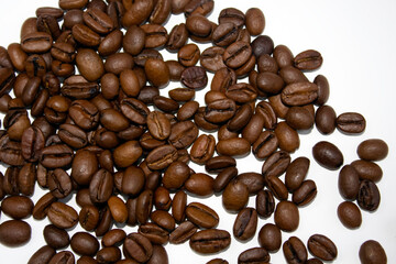 coffee beans on white