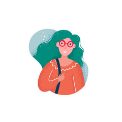 Young girl with curly hair isolated on white