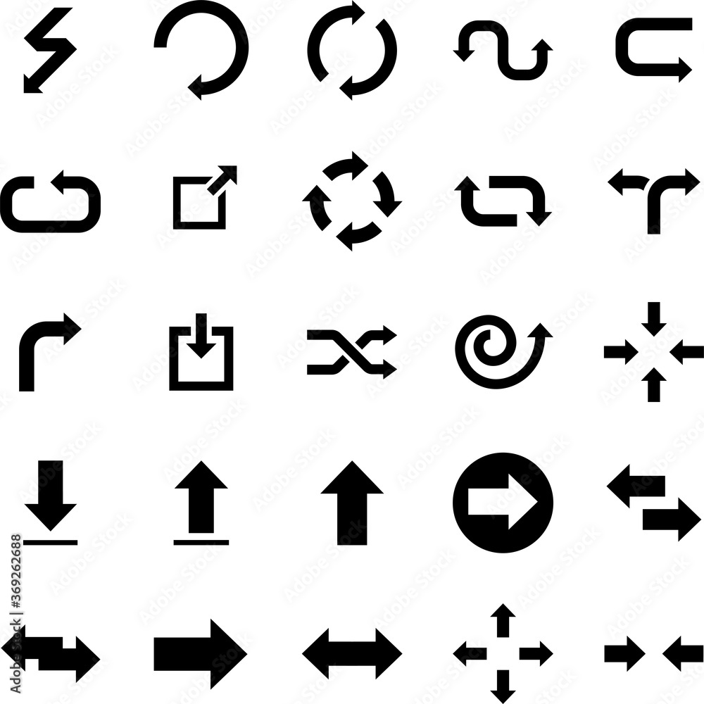 Poster arrow icons set. universal arrow icon to use in web and mobile ui