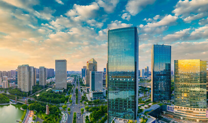 Urban Environment of Qiandeng Lake Park, Foshan City, Guangdong Province, China