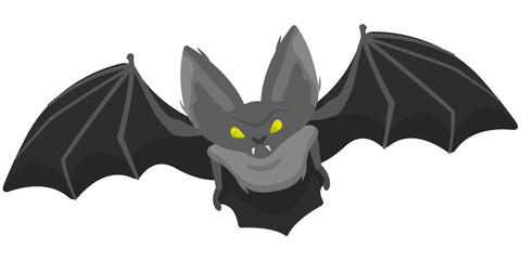 Bat in cartoon style. Scary Halloween character.