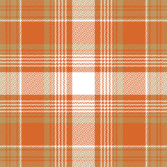 Orange check plaid seamless pattern. Vector illustration.