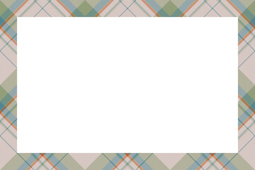 Vintage frame vector. Scottish border pattern retro style. Tartan plaid ornament.