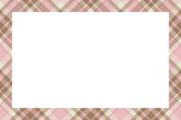 Vintage frame vector. Scottish border pattern retro style. Tartan plaid ornament.