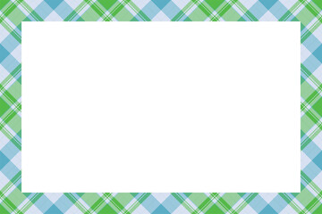 Vintage frame vector. Scottish border pattern retro style. Tartan plaid ornament.