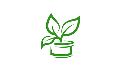 Simple Plant Logo Icon Vector
