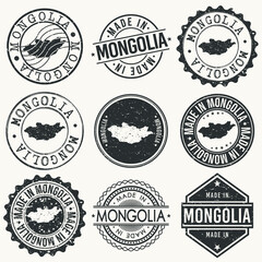 Mongolia Travel Stamp Made In Product Stamp Logo Icon Symbol Design Insignia.