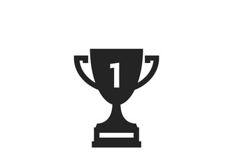 trophy cup icon. symbol of victory and superiority, best and first place