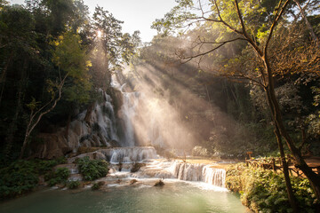 Fototapeta na wymiar Kuang Si Waterfalls, Luang Prabang, Laos