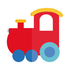 cartoon train wagon toy object for small children to play, flat style icon