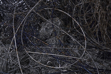 background - metal shavings, waste from turning production