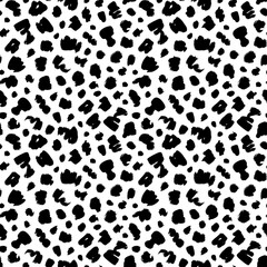 Polka dot grunge seamless vector pattern. Circle brushstrokes and rounded shapes. Hand drawn abstract ink background. Smears, circles, dots, splotches, blobs. Abstract wallpaper design, textile print
