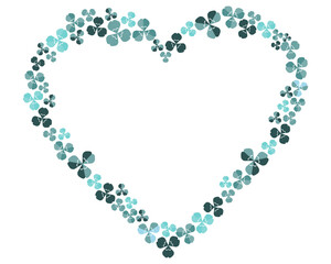 ハートの形をしたクローバーのベクターイラスト　三つ葉のクローバー