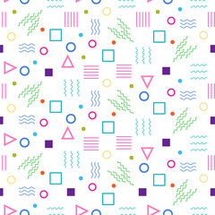 Geometric Shape Seamless Pattern Memphis Style