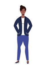 afro young woman avatar character