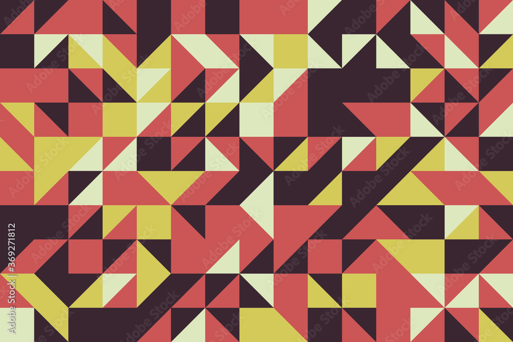Aufkleber abstract pattern with triangular and rectangle elements in flat vintage color palette. geometric vec