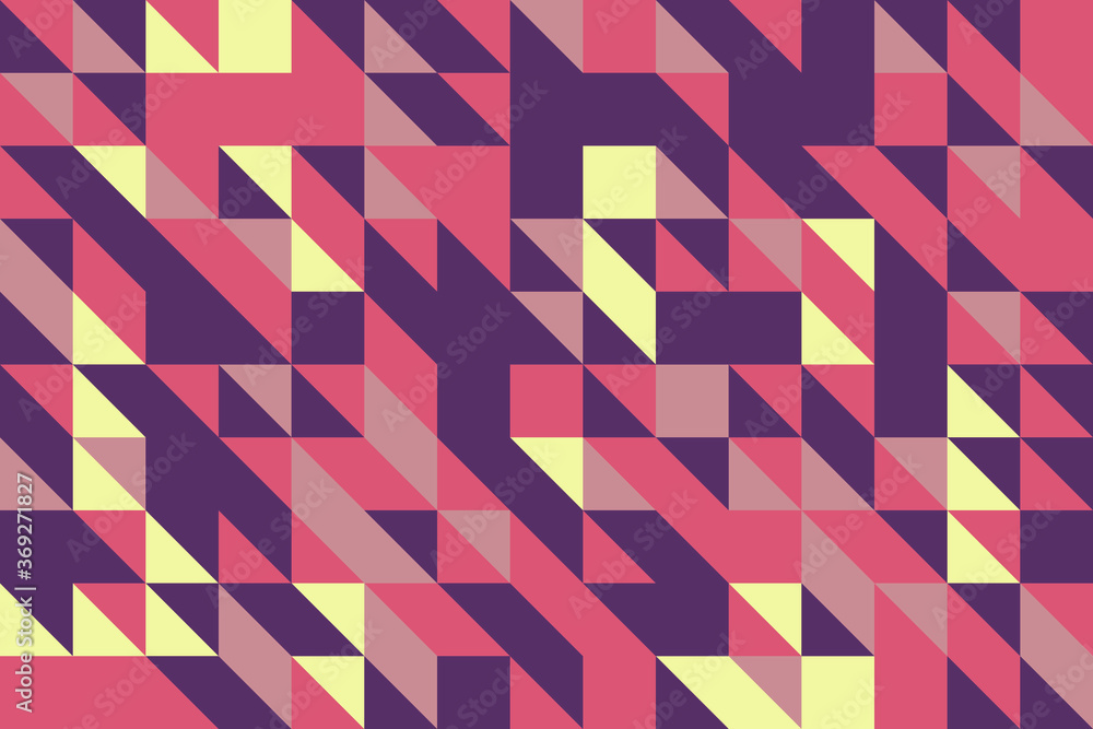 Aufkleber abstract pattern with triangular and rectangle elements in flat vintage color palette. geometric vec