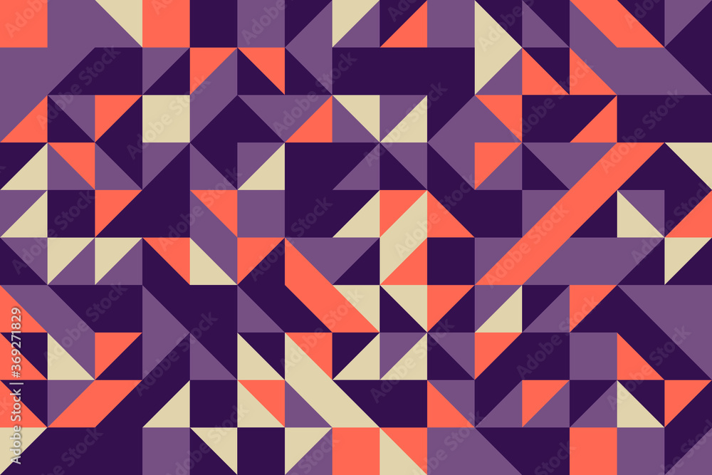 Aufkleber abstract pattern with triangular and rectangle elements in flat vintage color palette. geometric vec