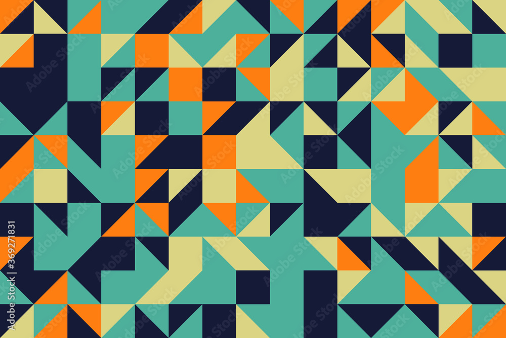 Aufkleber abstract pattern with triangular and rectangle elements in flat vintage color palette. geometric vec