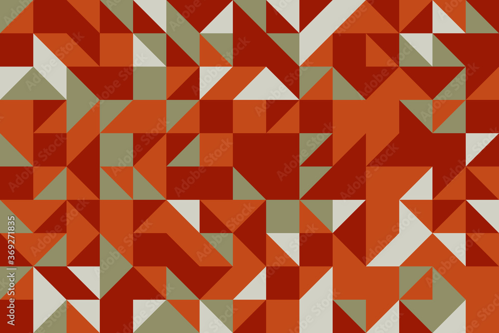Aufkleber abstract pattern with triangular and rectangle elements in flat vintage color palette. geometric vec