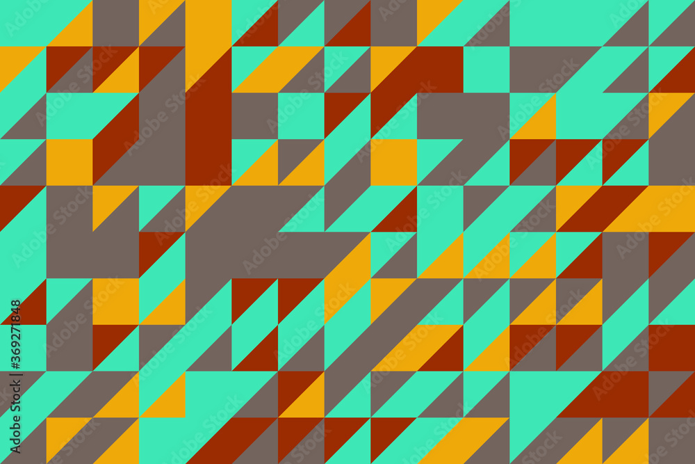 Aufkleber abstract pattern with triangular and rectangle elements in flat vintage color palette. geometric vec