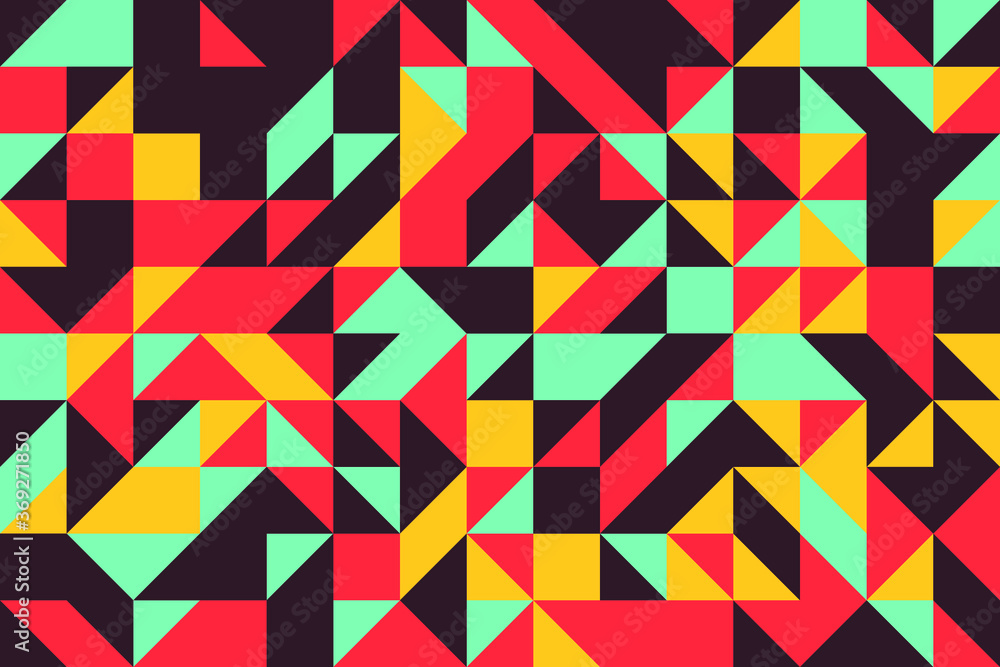 Aufkleber abstract pattern with triangular and rectangle elements in flat vintage color palette. geometric vec