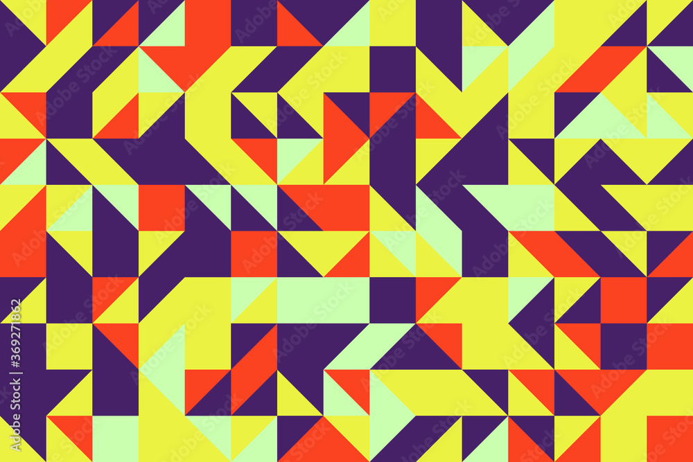 Aufkleber abstract pattern with triangular and rectangle elements in flat vintage color palette. geometric vec