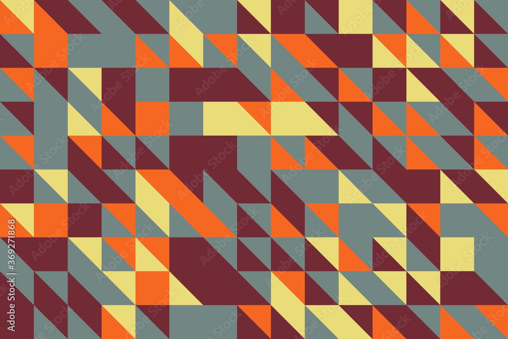 Aufkleber abstract pattern with triangular and rectangle elements in flat vintage color palette. geometric vec