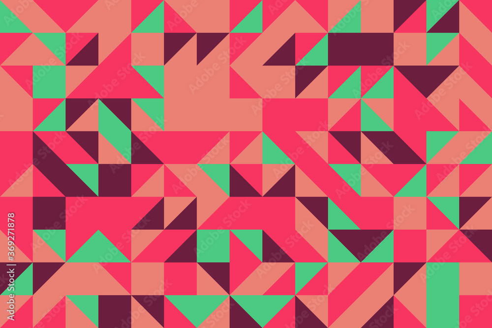 Aufkleber abstract pattern with triangular and rectangle elements in flat vintage color palette. geometric vec