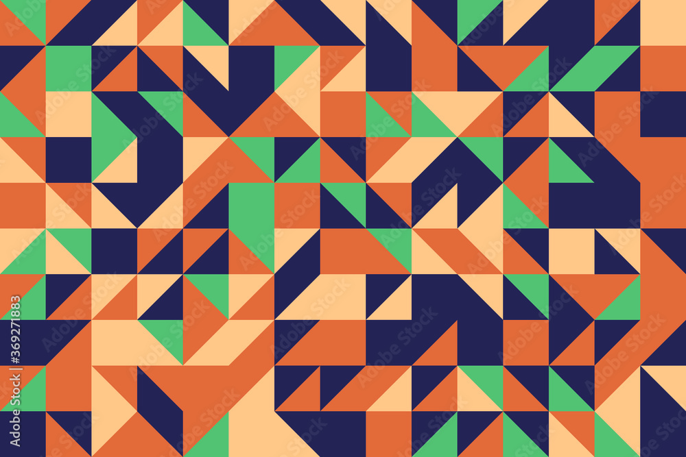 Aufkleber abstract pattern with triangular and rectangle elements in flat vintage color palette. geometric vec