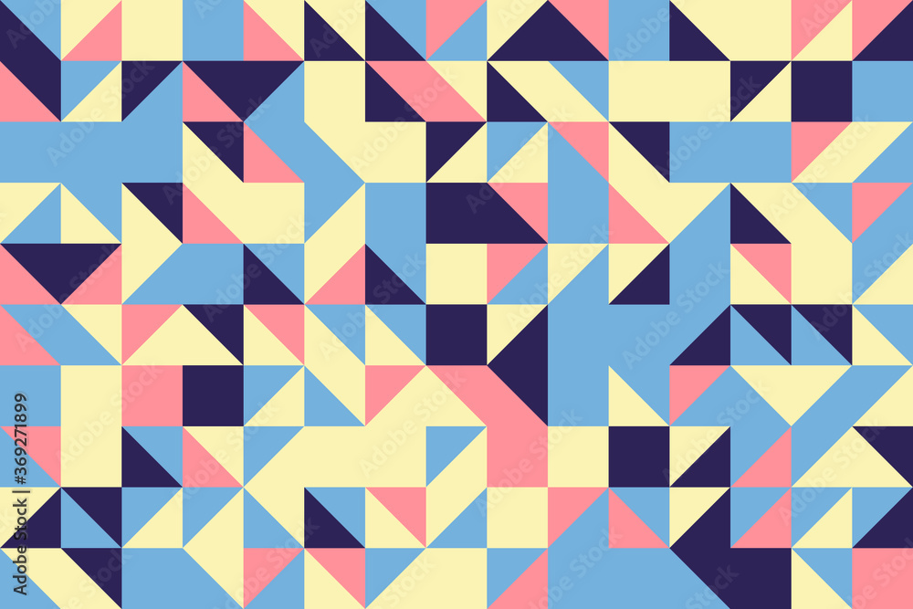Aufkleber abstract pattern with triangular and rectangle elements in flat vintage color palette. geometric vec