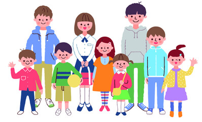 大勢の笑顔の子供たち