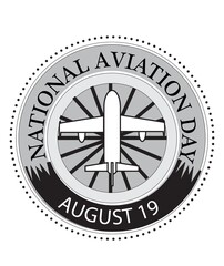 National Aviation Day Sign and Badge